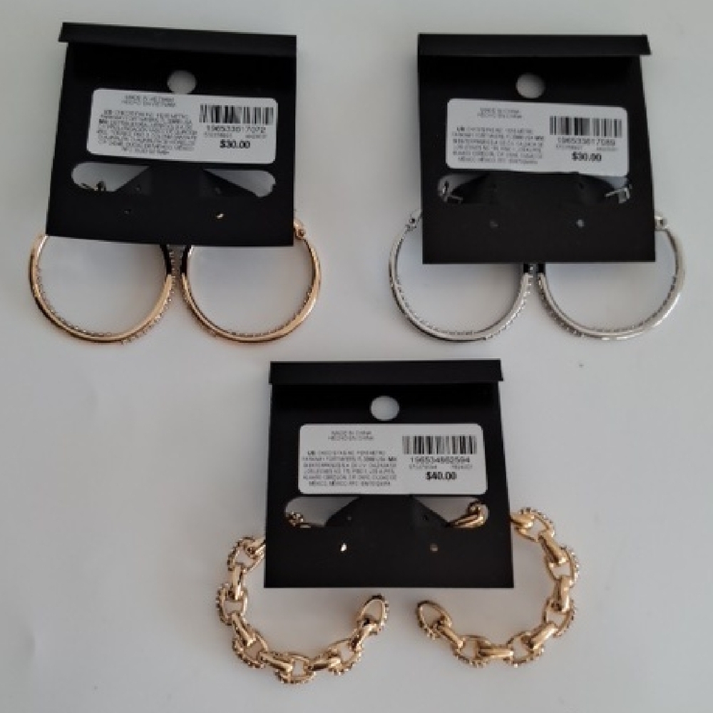 White House Black Market Gold and Silver Earring Trio - Picture 3 of 3